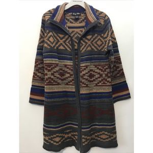 Easy Chic Ethnic Multi Knit Duster Cardigan Size S